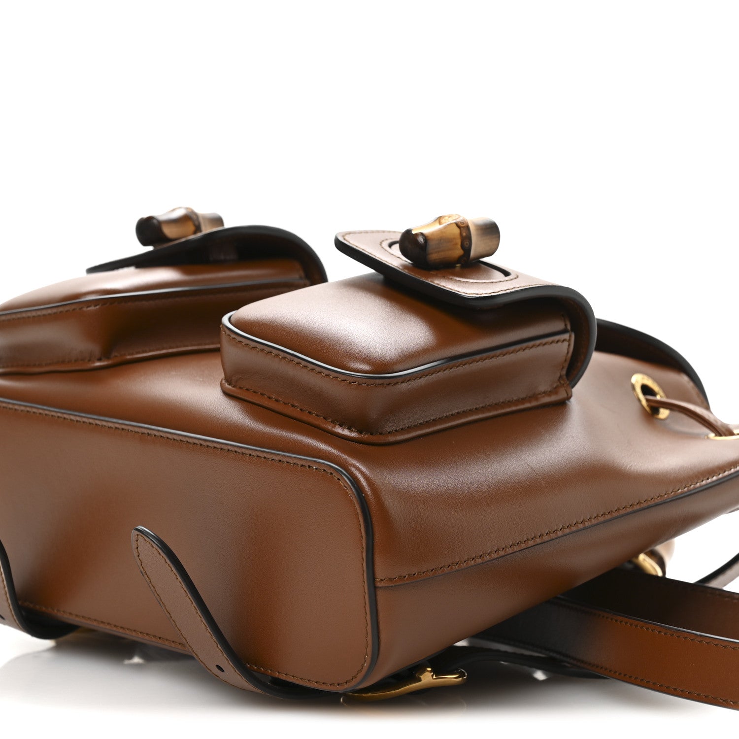 Gucci Calfskin Bamboo Backpack Cuir