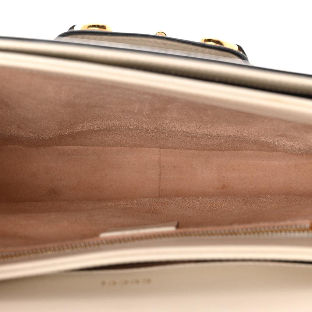 Gucci GG Supreme Monogram Horsebit 1955 Shoulder Bag Beige Mystic White