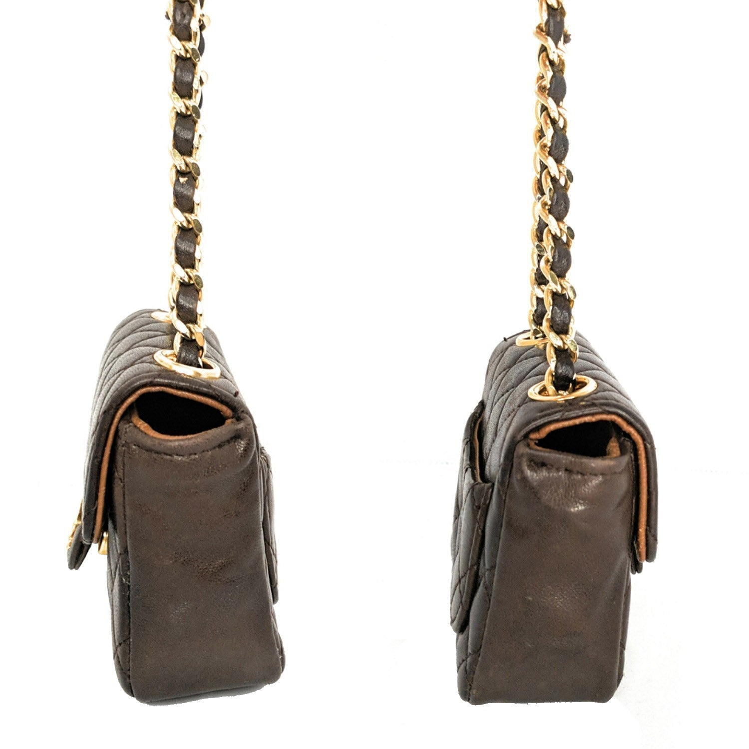 Chanel Vintage Brown Quilted Micro Belt Bag