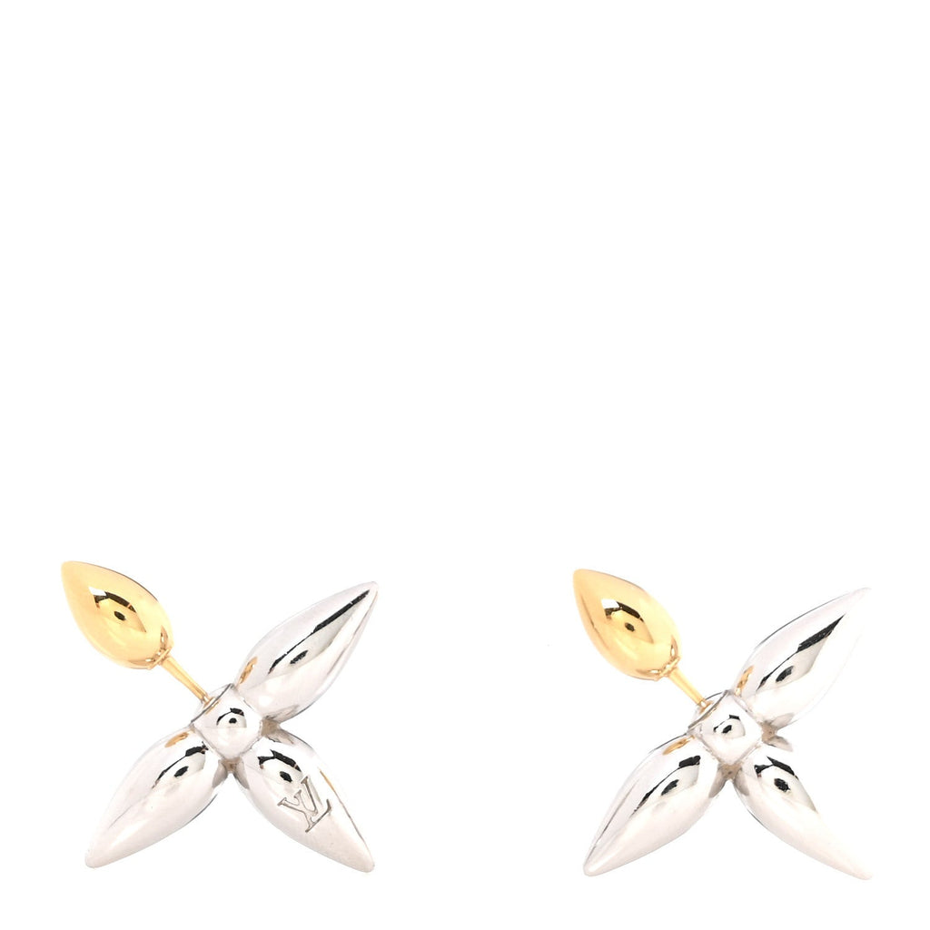 Louis Vuitton Metal Louisette Earrings Silver Gold