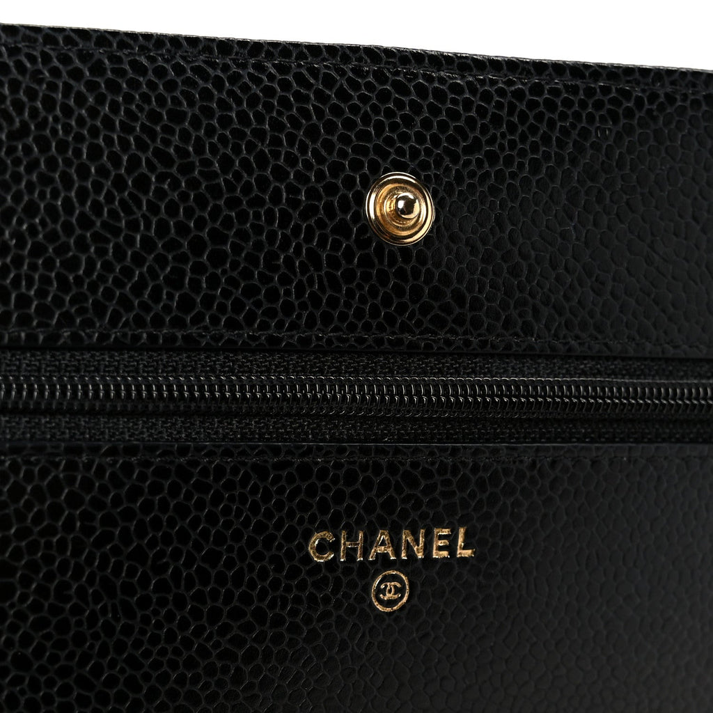 Chanel Caviar Quilted Wallet on Chain WOC Black