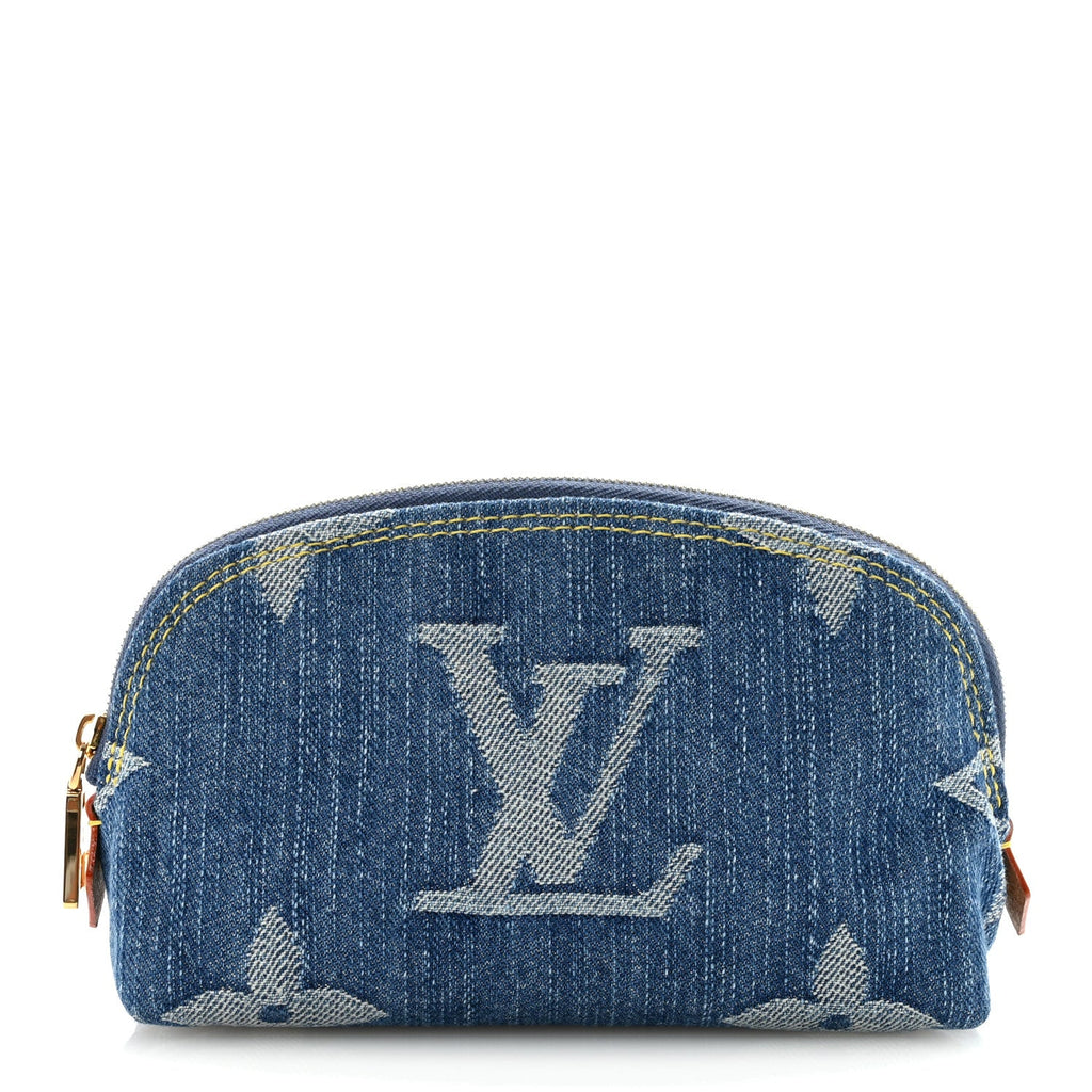 Louis Vuitton Denim Giant Monogram Pochette Cosmetique PM Denim Blue
