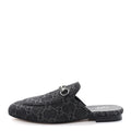 Gucci New Denim GG Malaga Kid Womens Princetown Slippers 37.5 Grey Black
