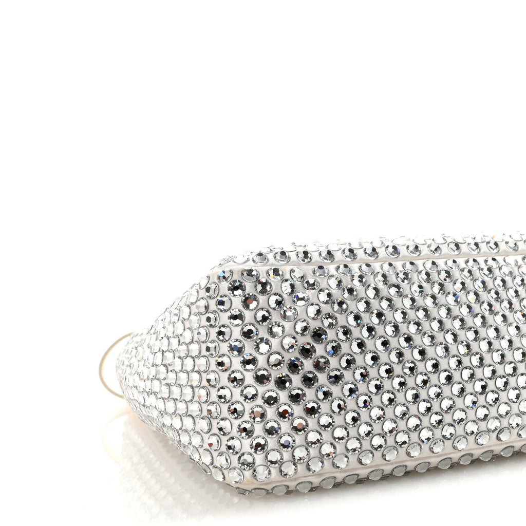 Prada Satin Crystal Mini Re-Edition 2000 Bag White
