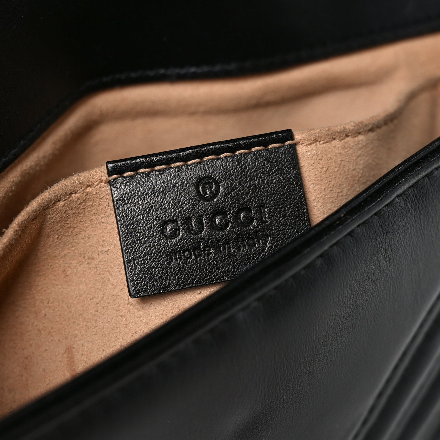 Gucci Calfskin Matelasse Mini GG Marmont Shoulder Bag Black