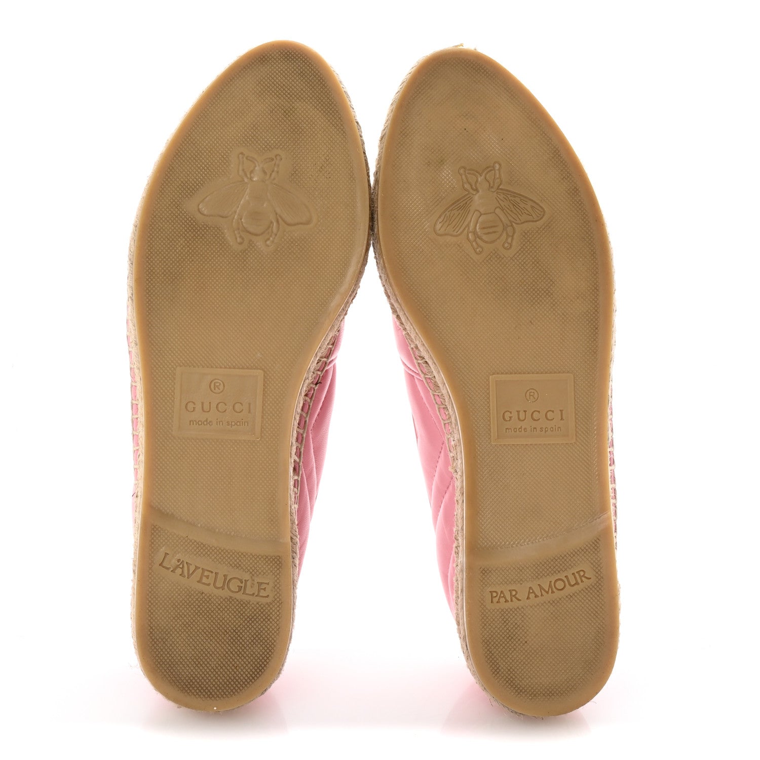 Gucci Nappa Matelasse GG Marmont Espadrilles 38.5 Wild Rose