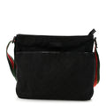 Gucci Monogram Web Medium Flat Messenger Bag Black