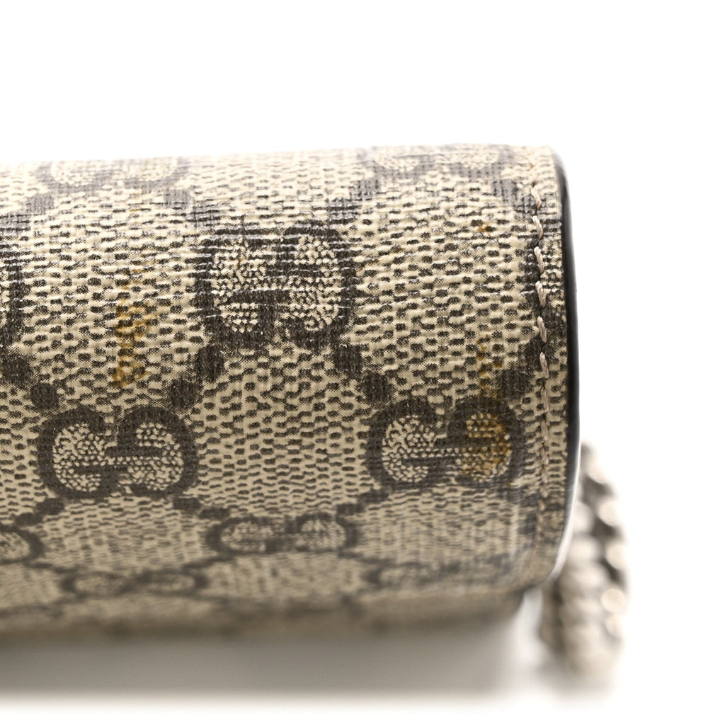 Gucci GG Supreme Monogram Mini Dionysus Chain Wallet Beige Taupe