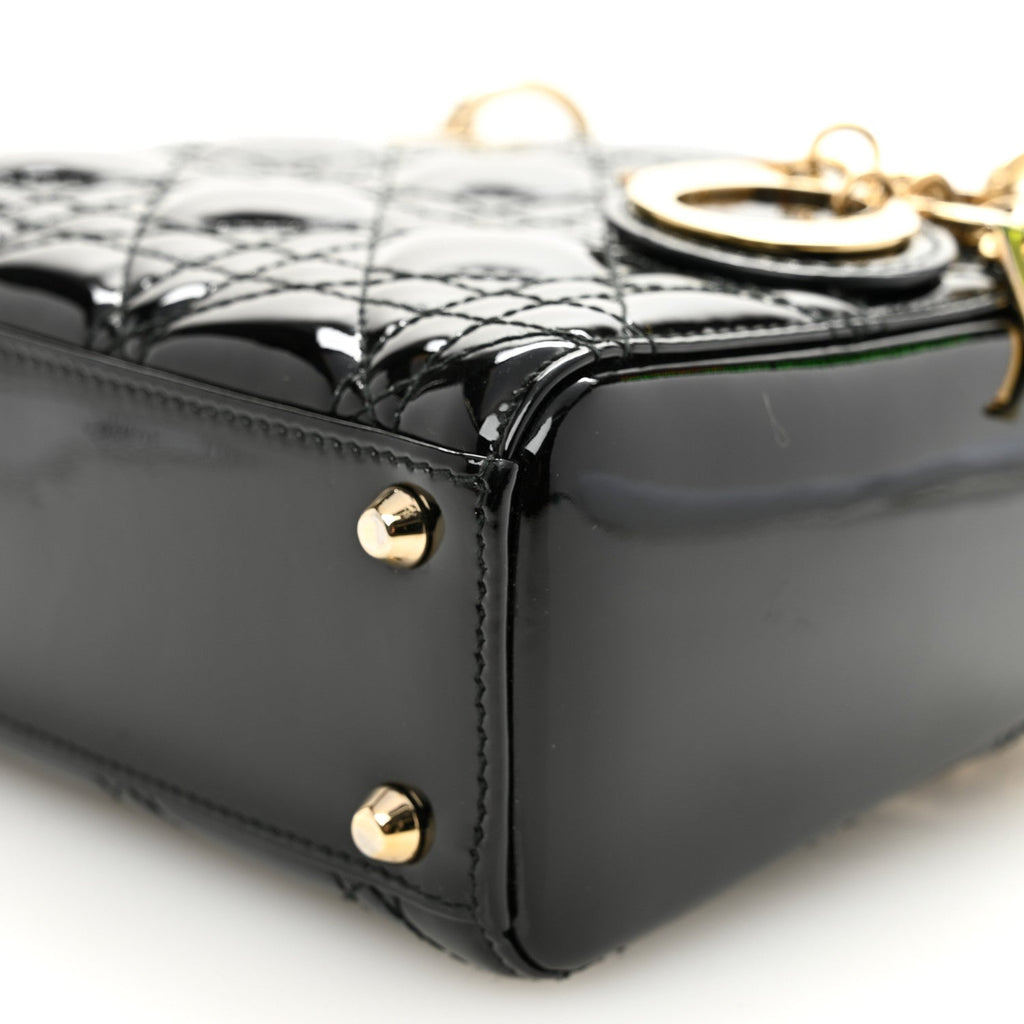 Christian Dior Patent Cannage Mini Lady Dior Black