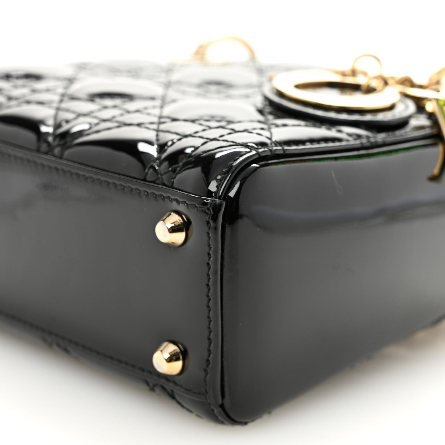 Christian Dior Patent Cannage Mini Lady Dior Black