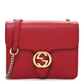 Gucci Dollar Calfskin Small Interlocking G Shoulder Bag Red