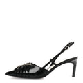 Gucci Patent Regent Calfskin Walma 65 Buckle Slingback Pumps 38 Black