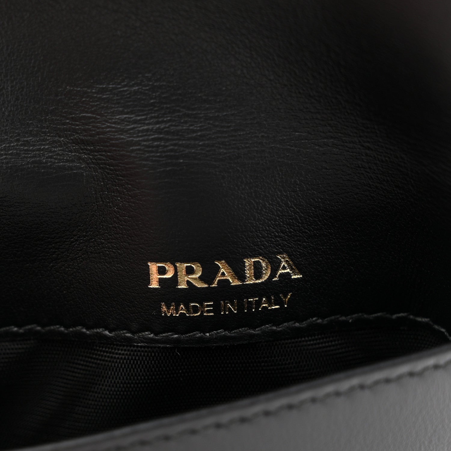 Prada Vitello Card Holder With Braided Strap Black