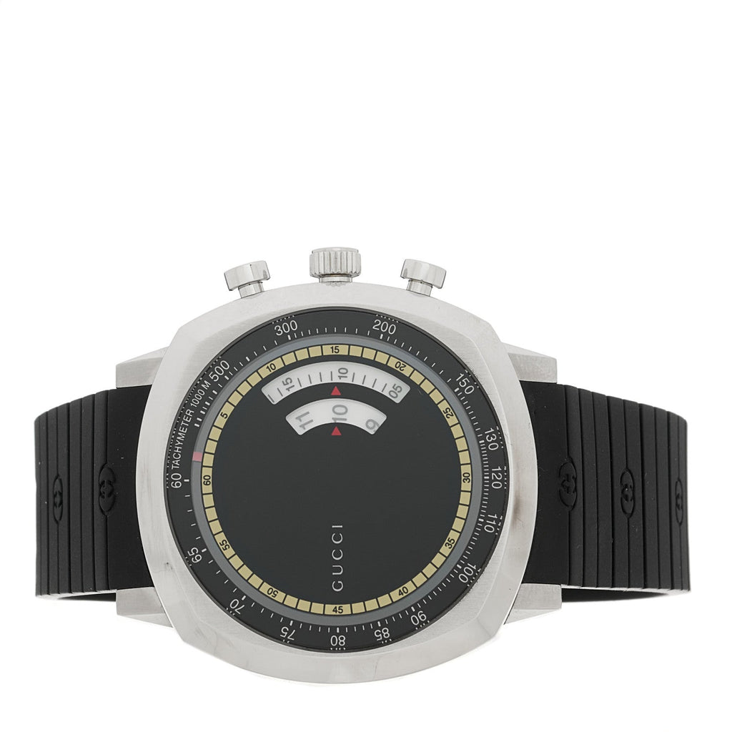 Gucci Stainless Steel Rubber 40mm Grip Quartz Watch Black