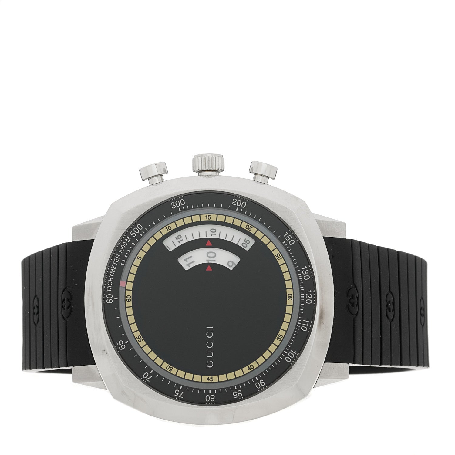 Gucci Stainless Steel Rubber 40mm Grip Quartz Watch Black