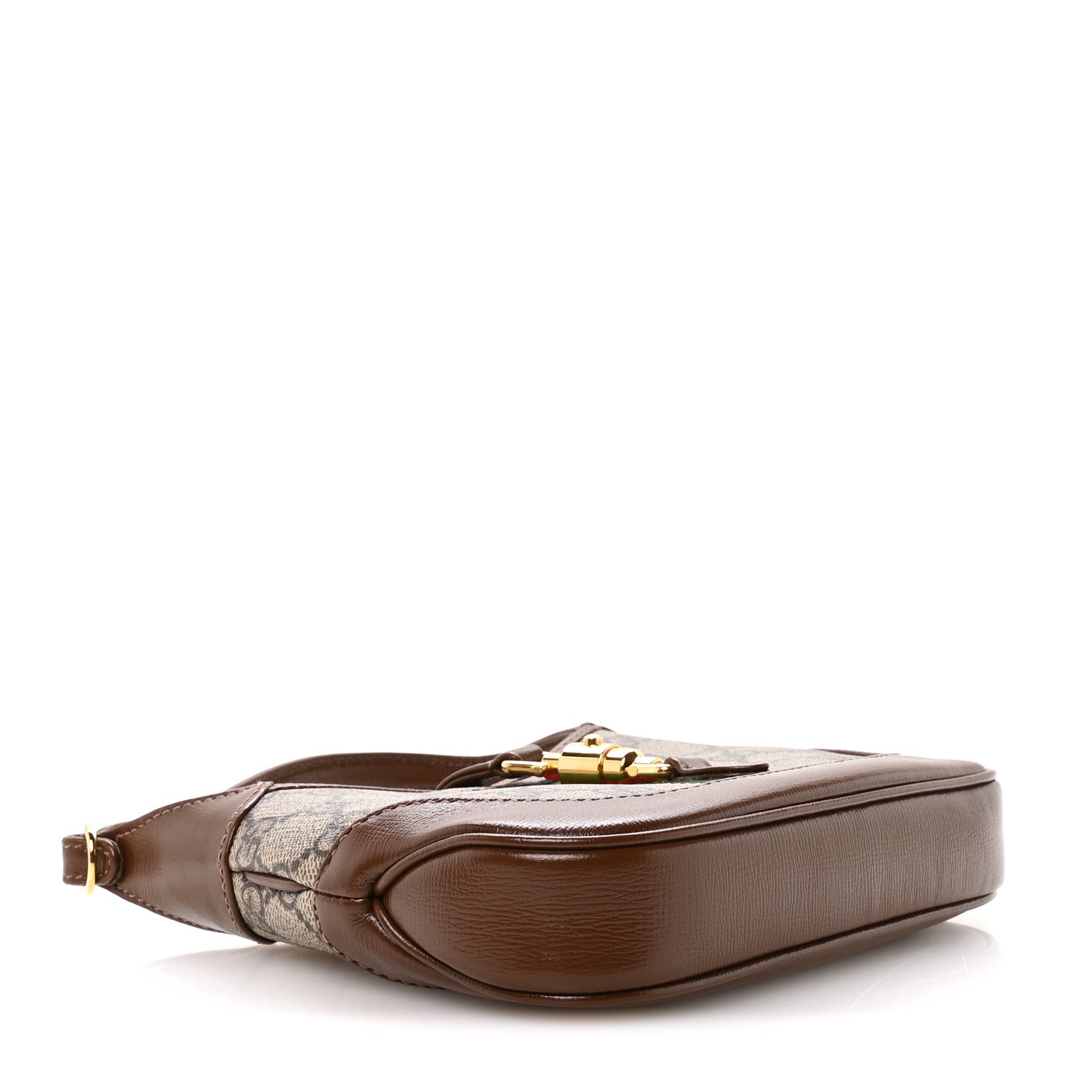 Gucci GG Supreme Monogram Azalea Calfskin Web Mini Jackie 1961 Hobo Beige Ebony Brown Sugar