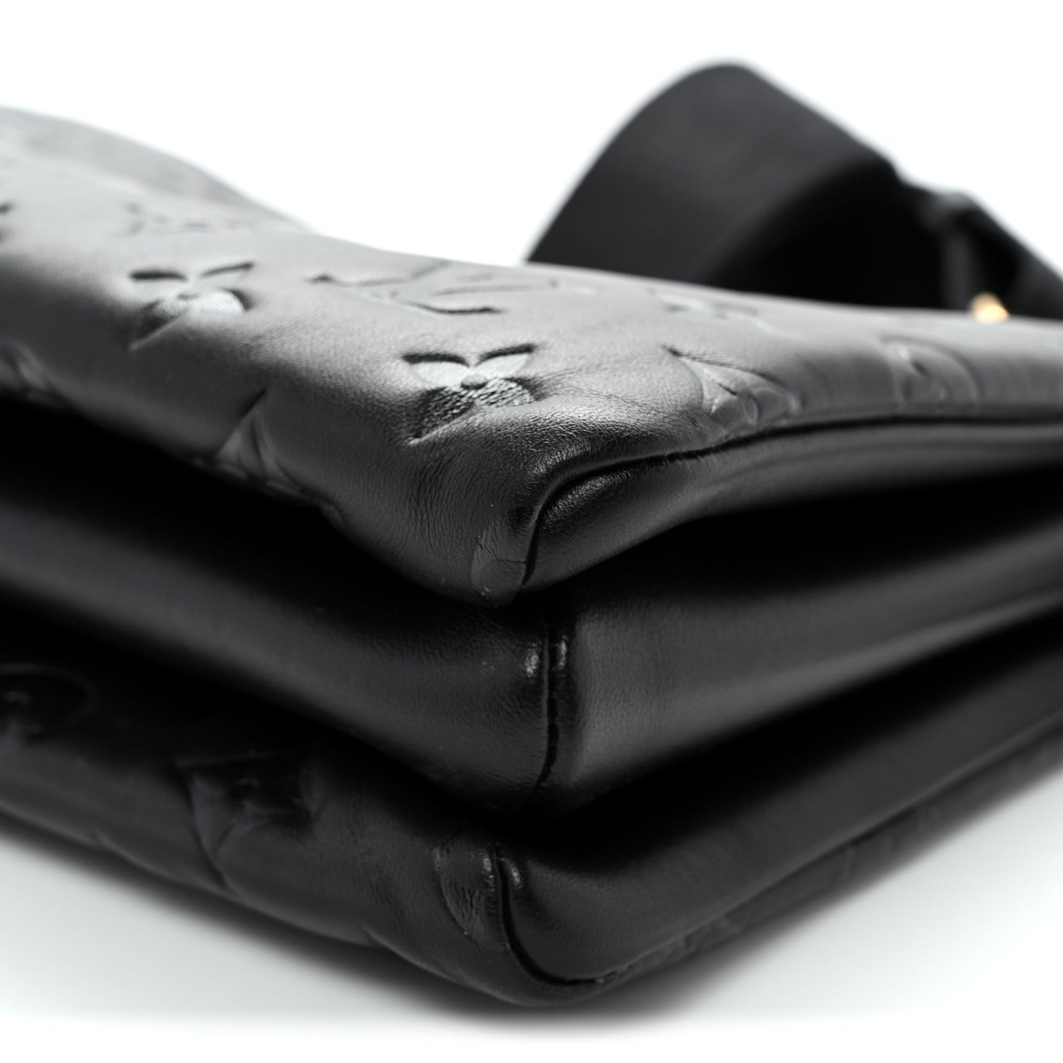 Louis Vuitton Lambskin Embossed Monogram Coussin PM Black