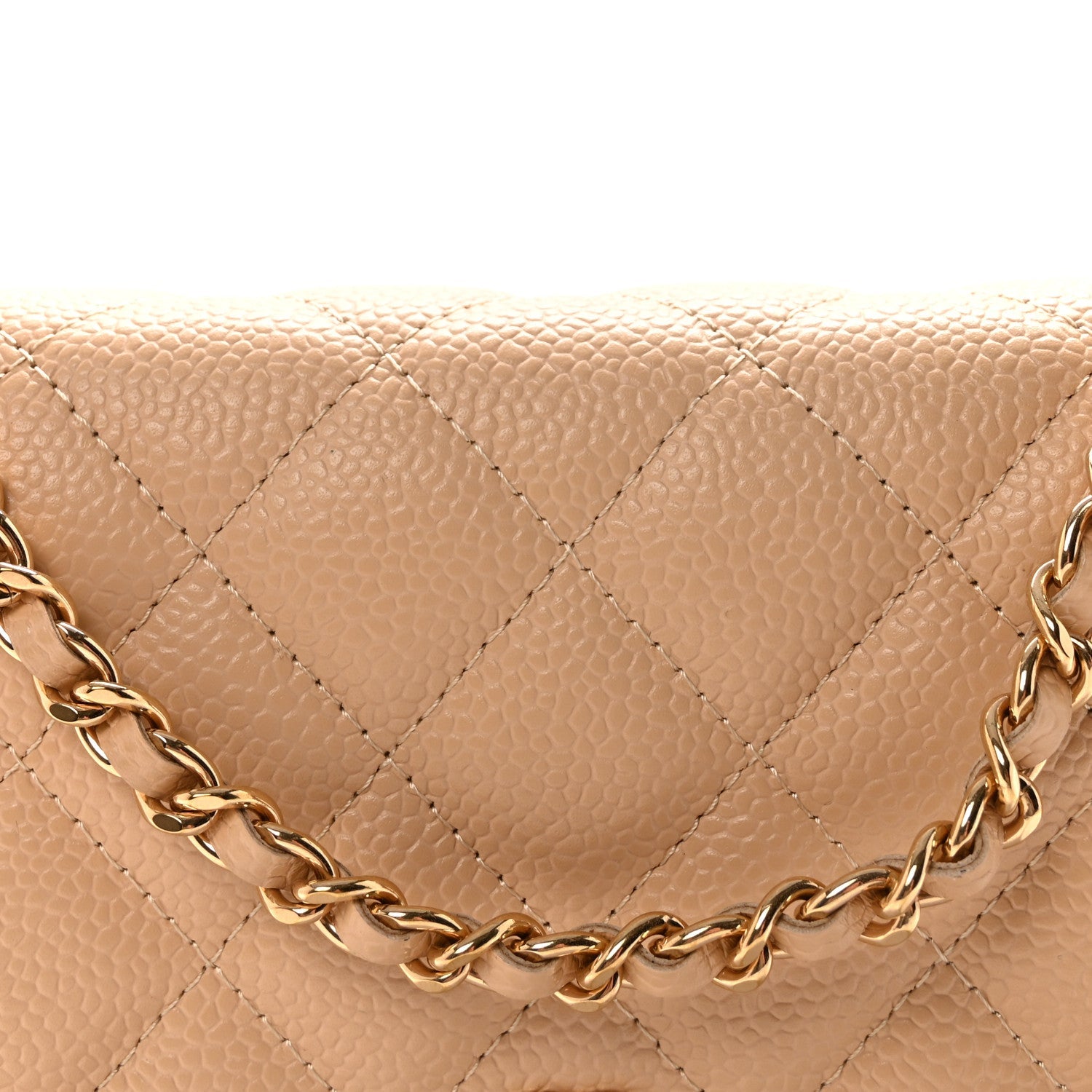 Chanel Caviar Quilted Wallet on Chain WOC Beige