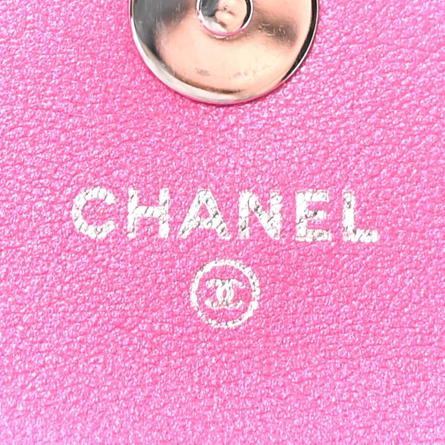 Chanel Patent Lambskin Quilted CC Hook Card Holder Pink