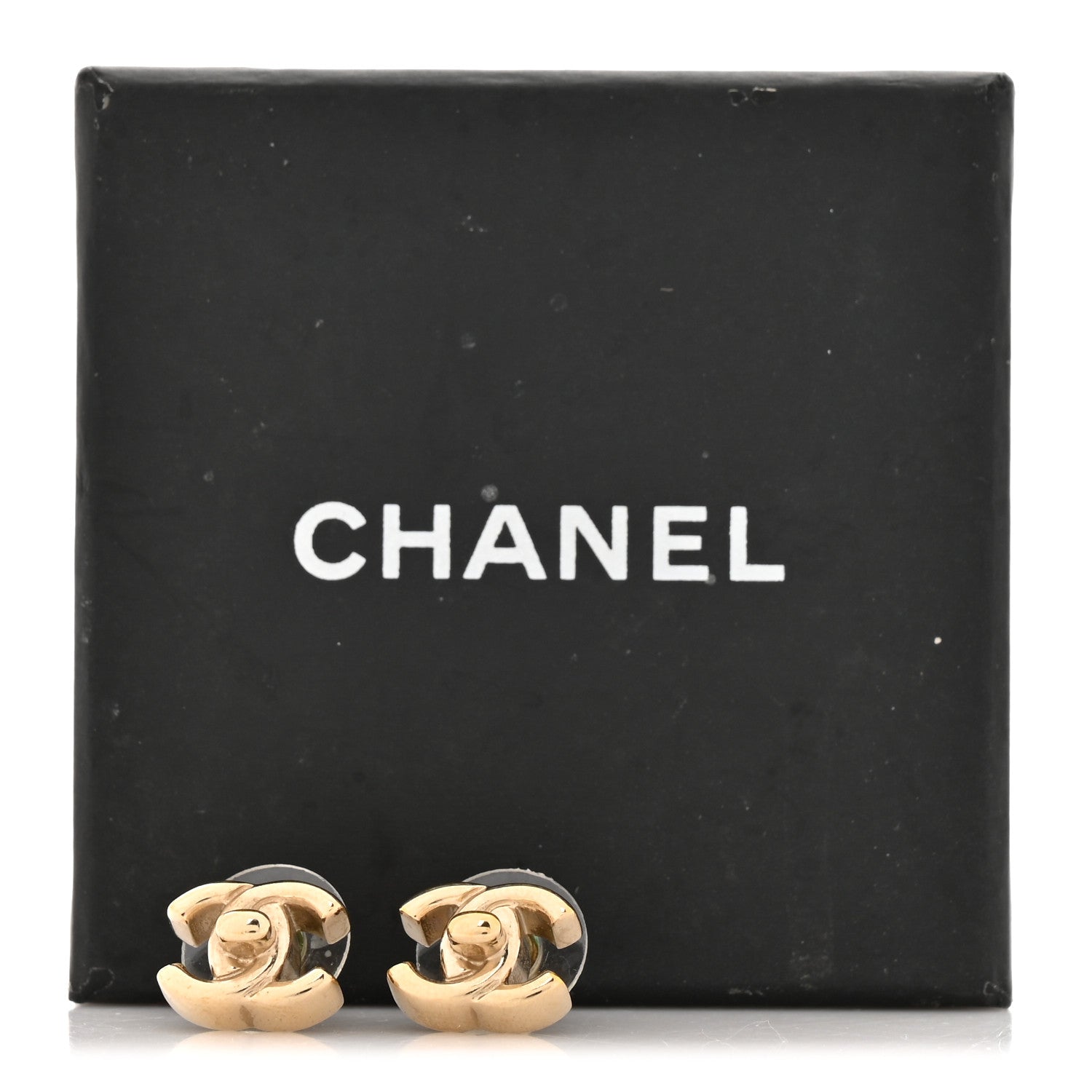Metal CC Turnlock Earrings Gold