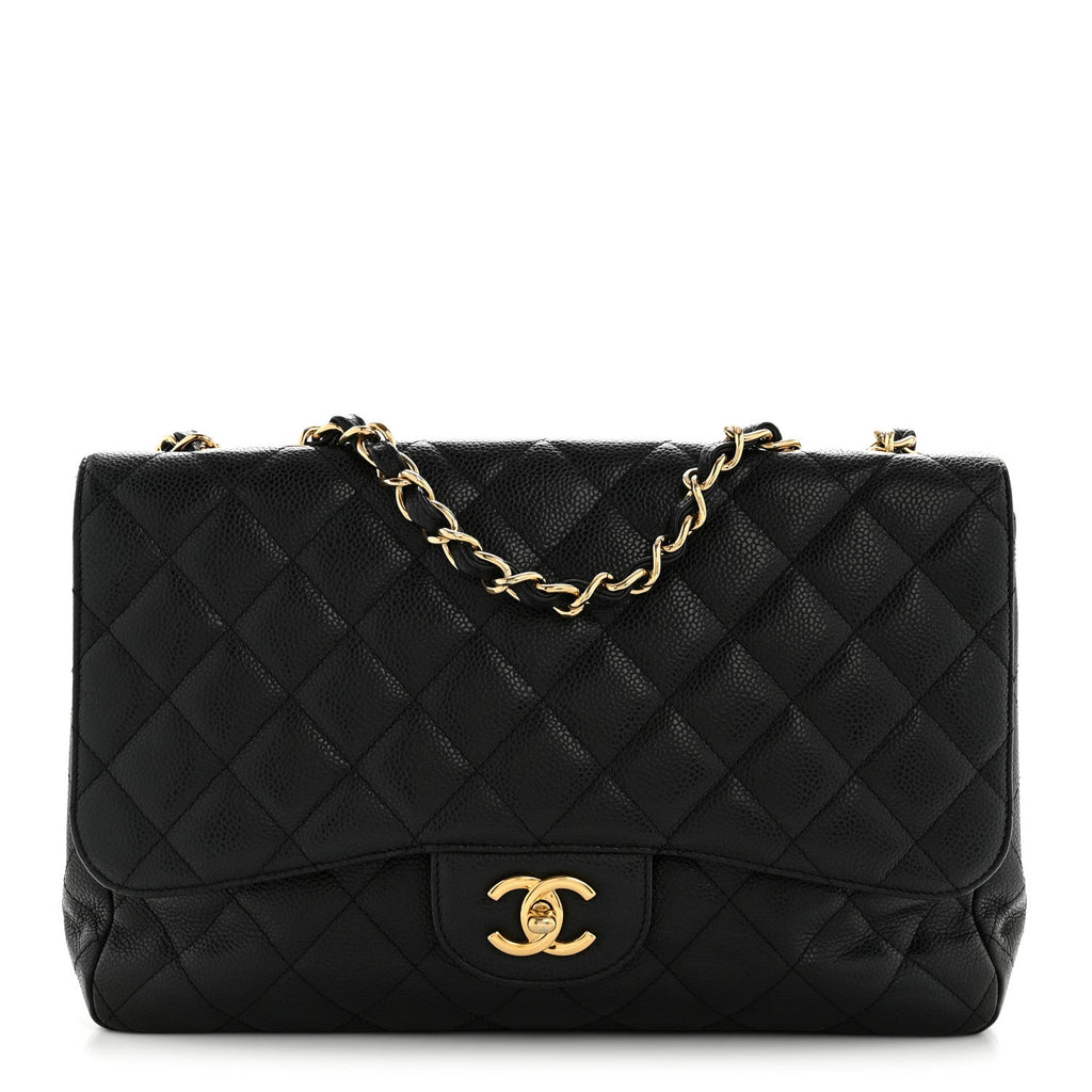 Chanel Caviar Quilted Jumbo Single Flap Black