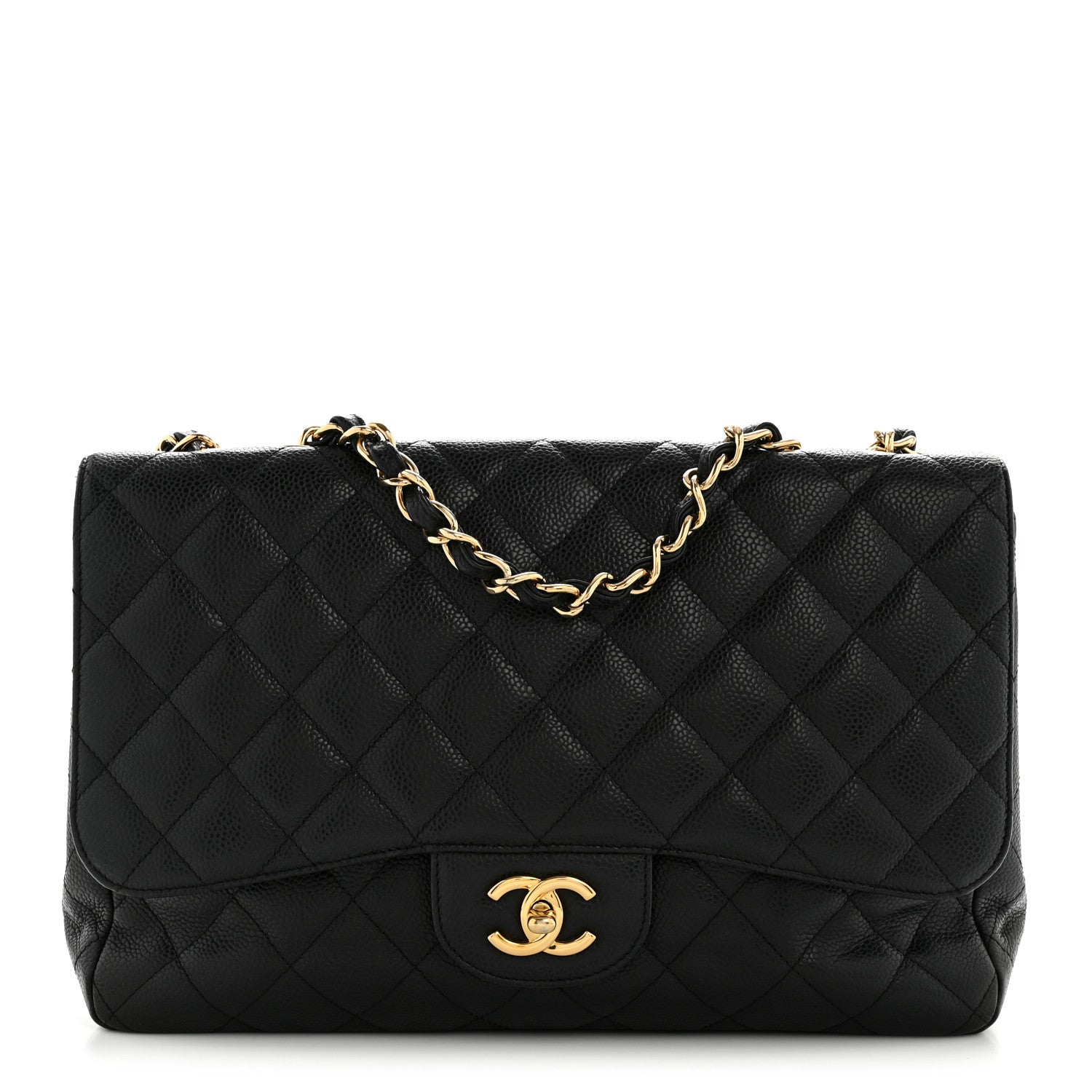 Chanel Caviar Quilted Jumbo Single Flap Black