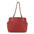 Chanel Caviar Quilted Petit Timeless Shopping Tote PTT Red