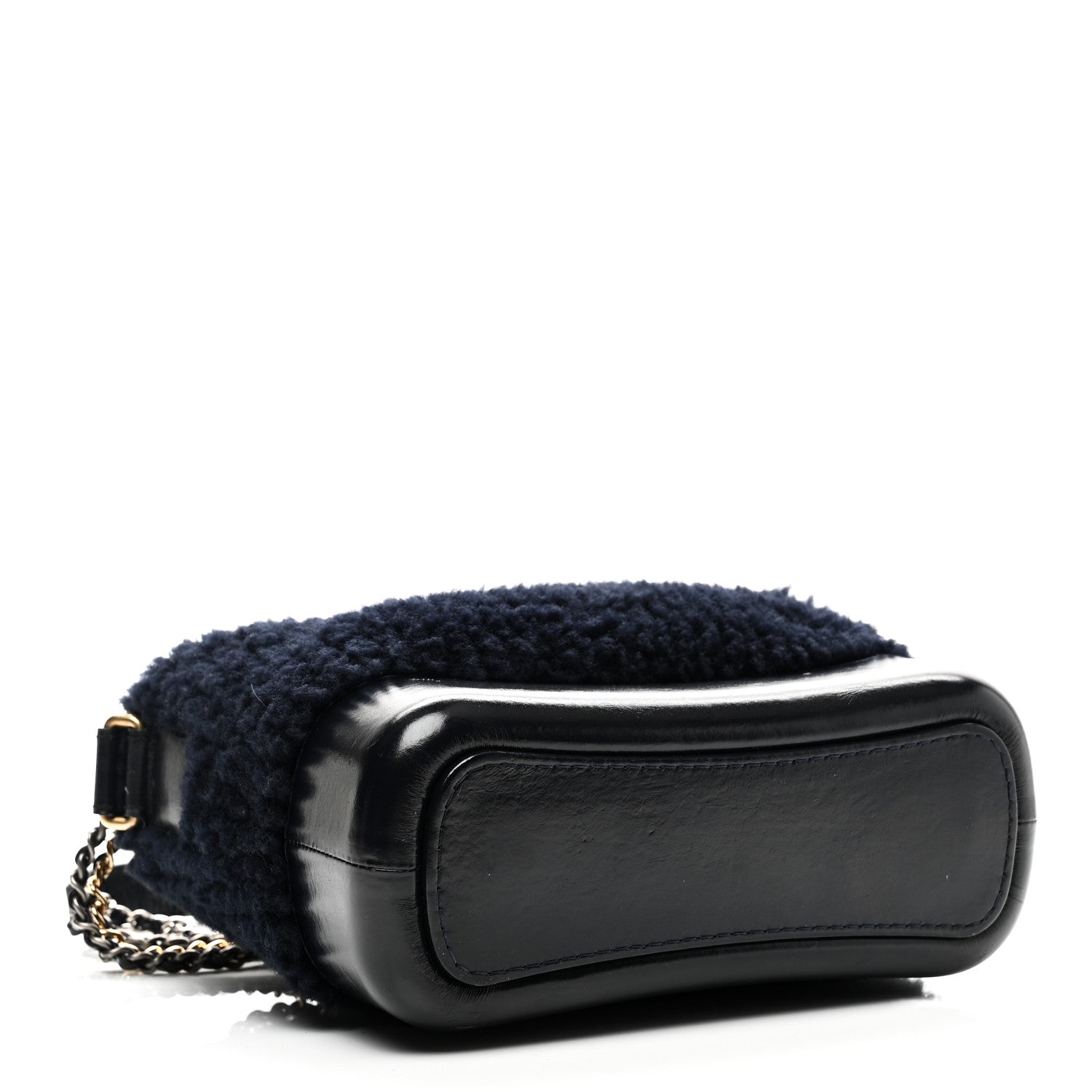 Chanel Shearling Small Gabrielle Hobo Navy