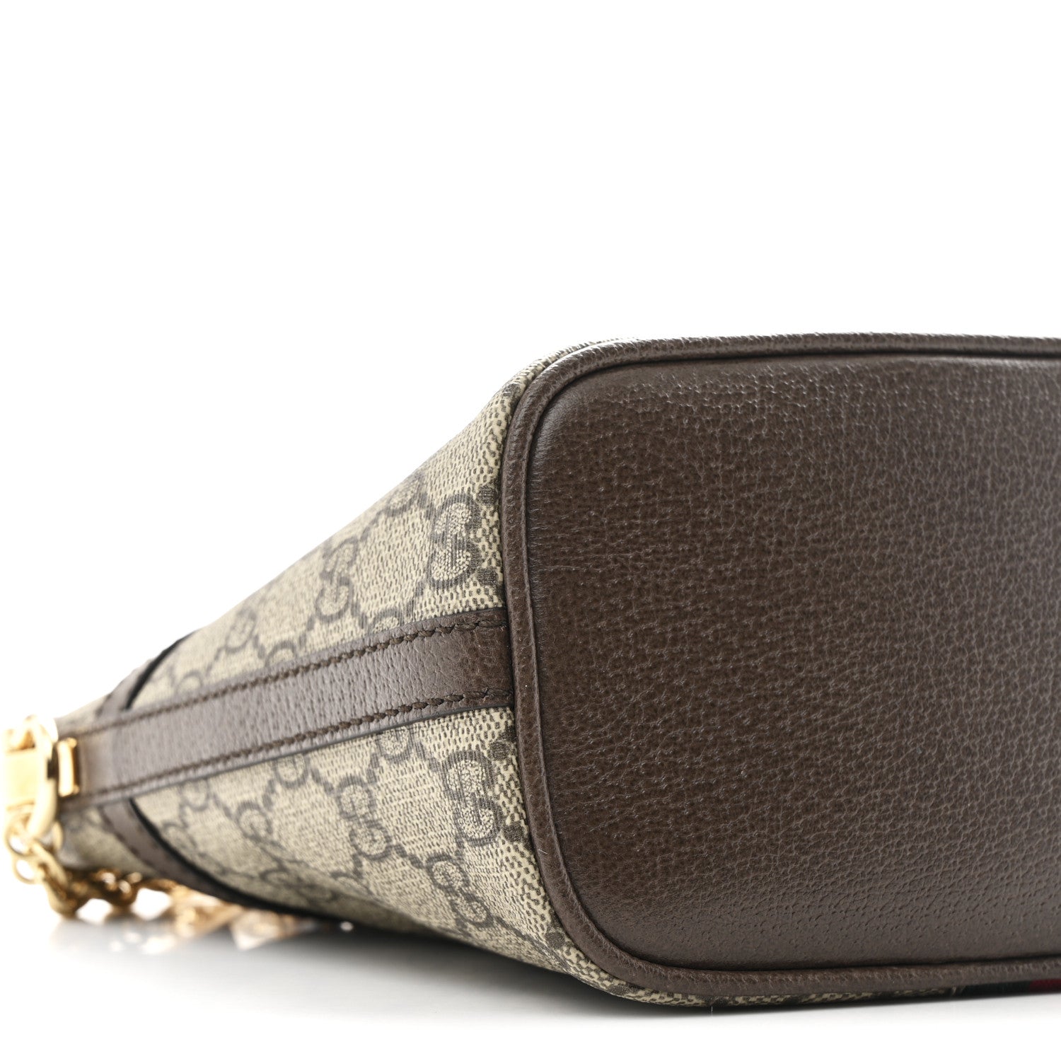 Gucci GG Supreme Monogram Web Ophidia Chain Shoulder Bag Brown
