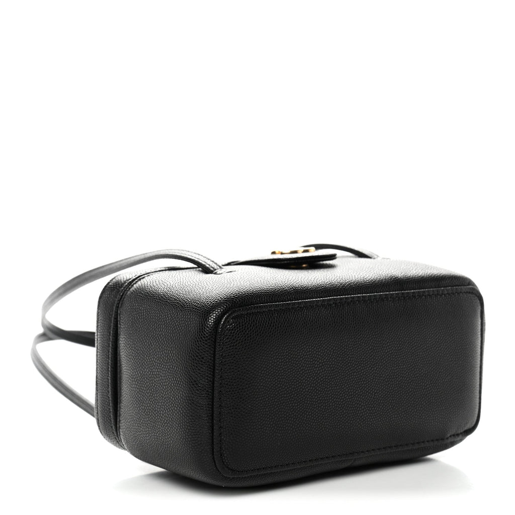 Chanel Shiny Caviar Preppy Coco Long Vanity With Strap Black