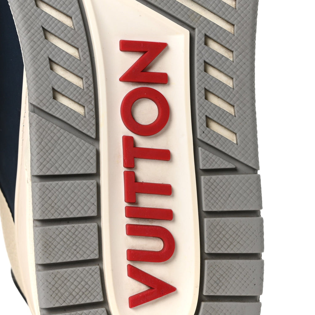 Louis Vuitton Calfskin Mens New York City of Dreams LV Trainer Maxi Sneakers 11 White Navy