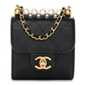 Chanel Lambskin Quilted Chic Pearls Flap Black