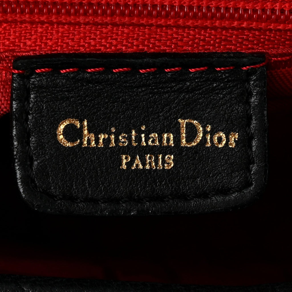 Christian Dior Lambskin Cannage Large Lady Dior Black
