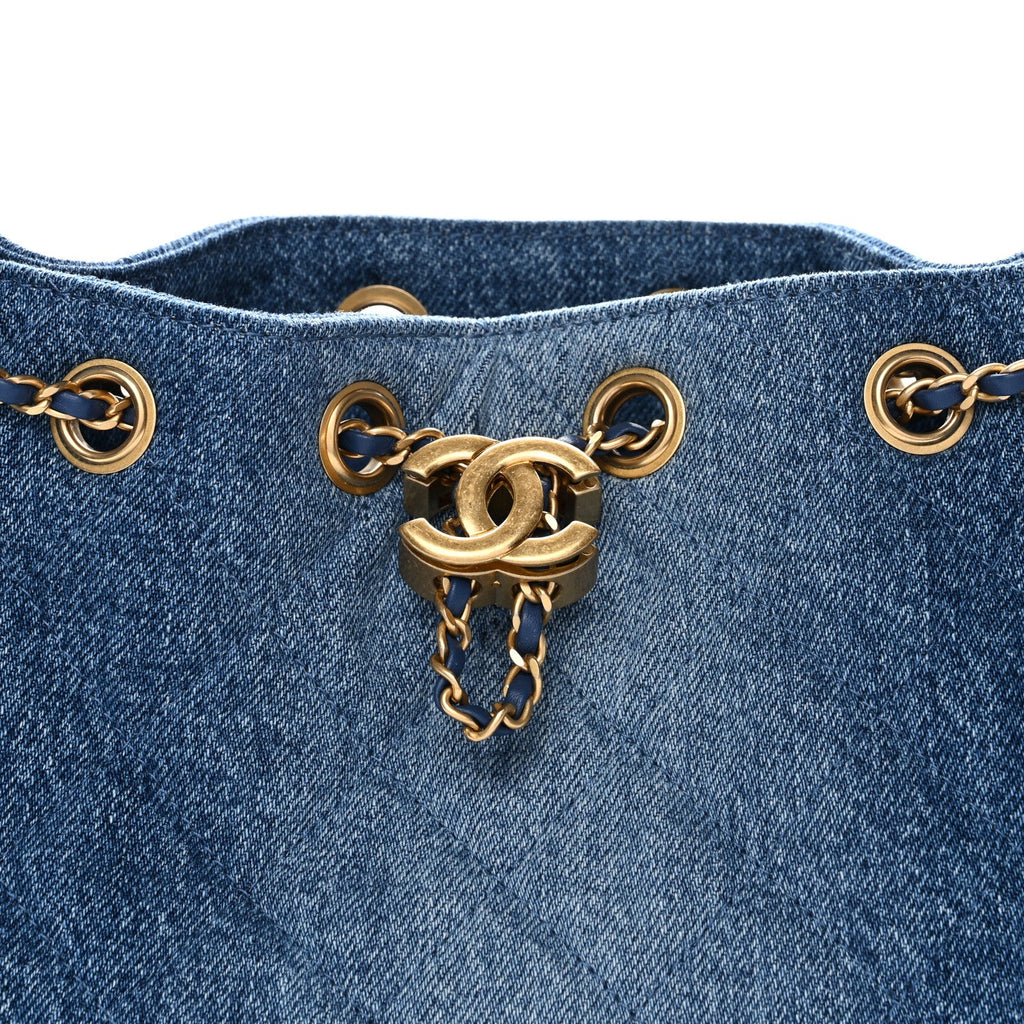 Chanel Washed Denim Quilted Mini Chanel 25 Handbag Blue
