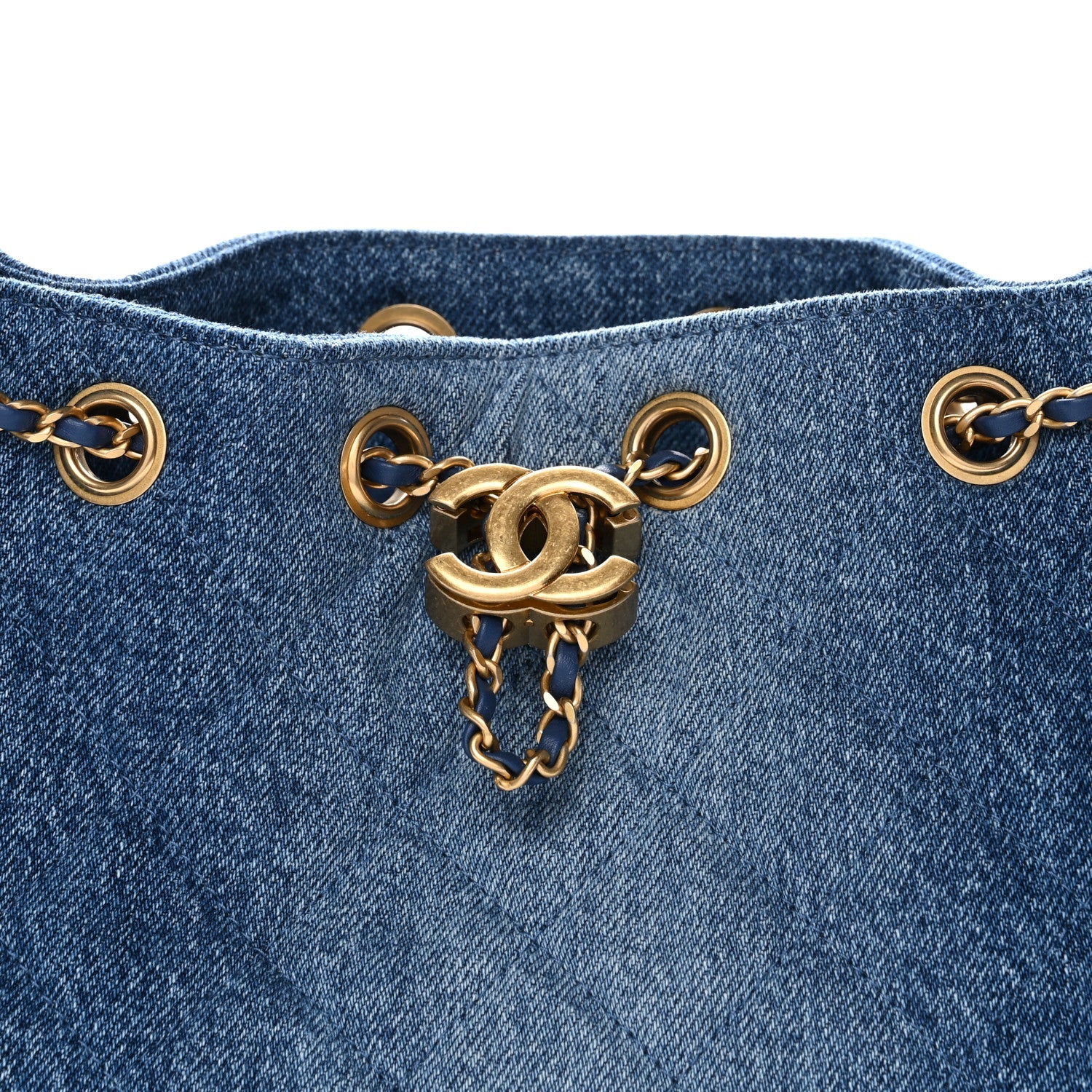 Chanel Washed Denim Quilted Mini Chanel 25 Handbag Blue