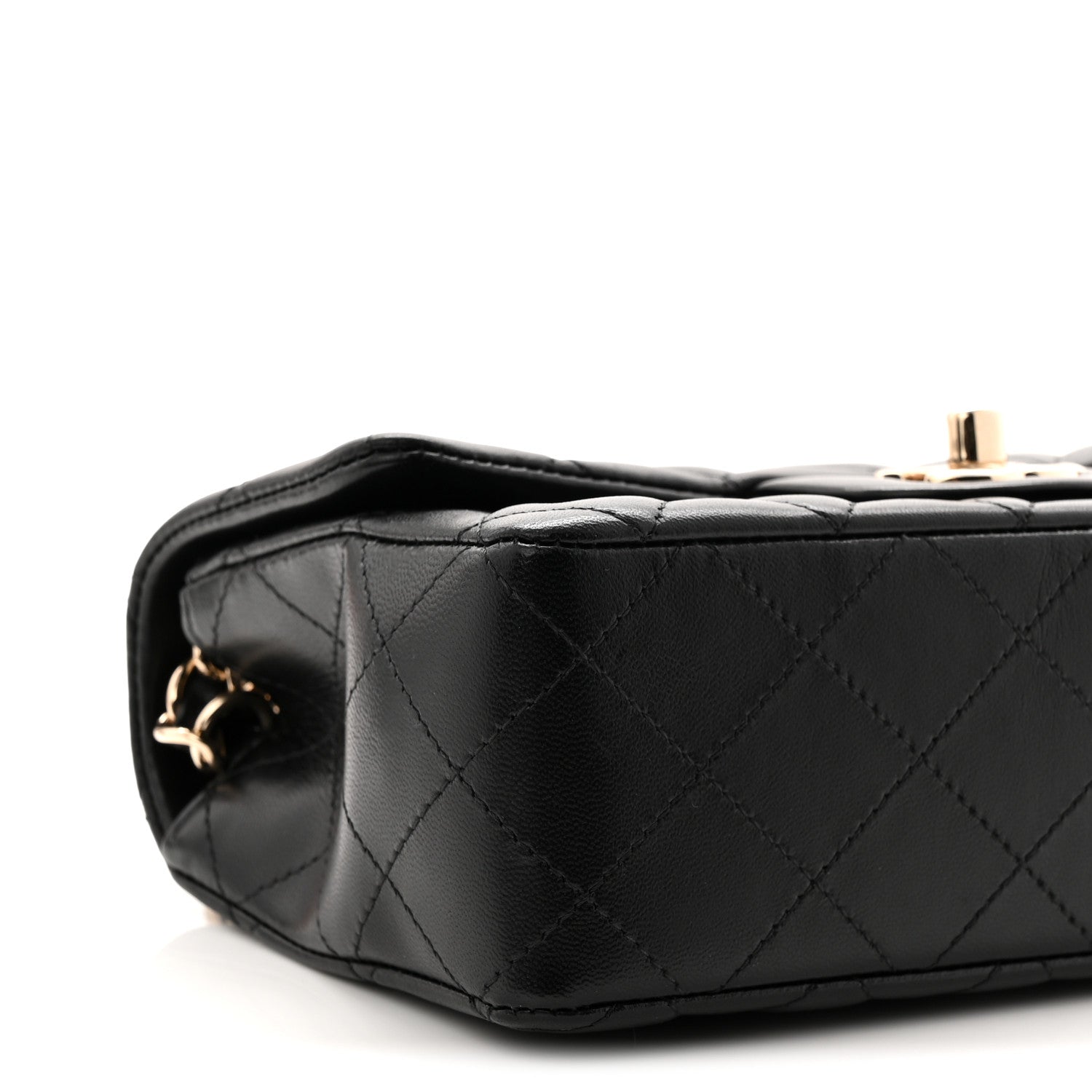 Chanel Lambskin Quilted Mini Rectangular Flap Black