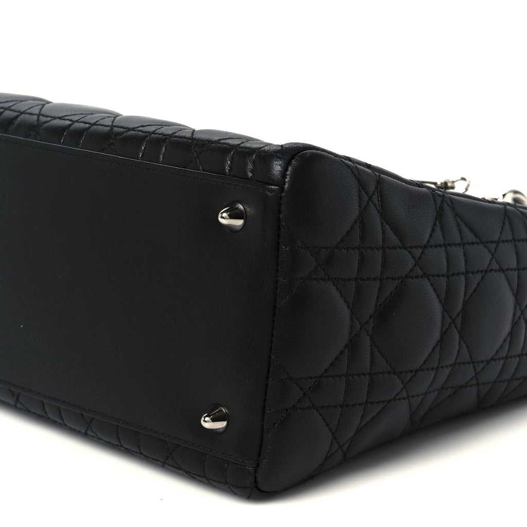 Christian Dior Lambskin Cannage Medium Lady Dior Black