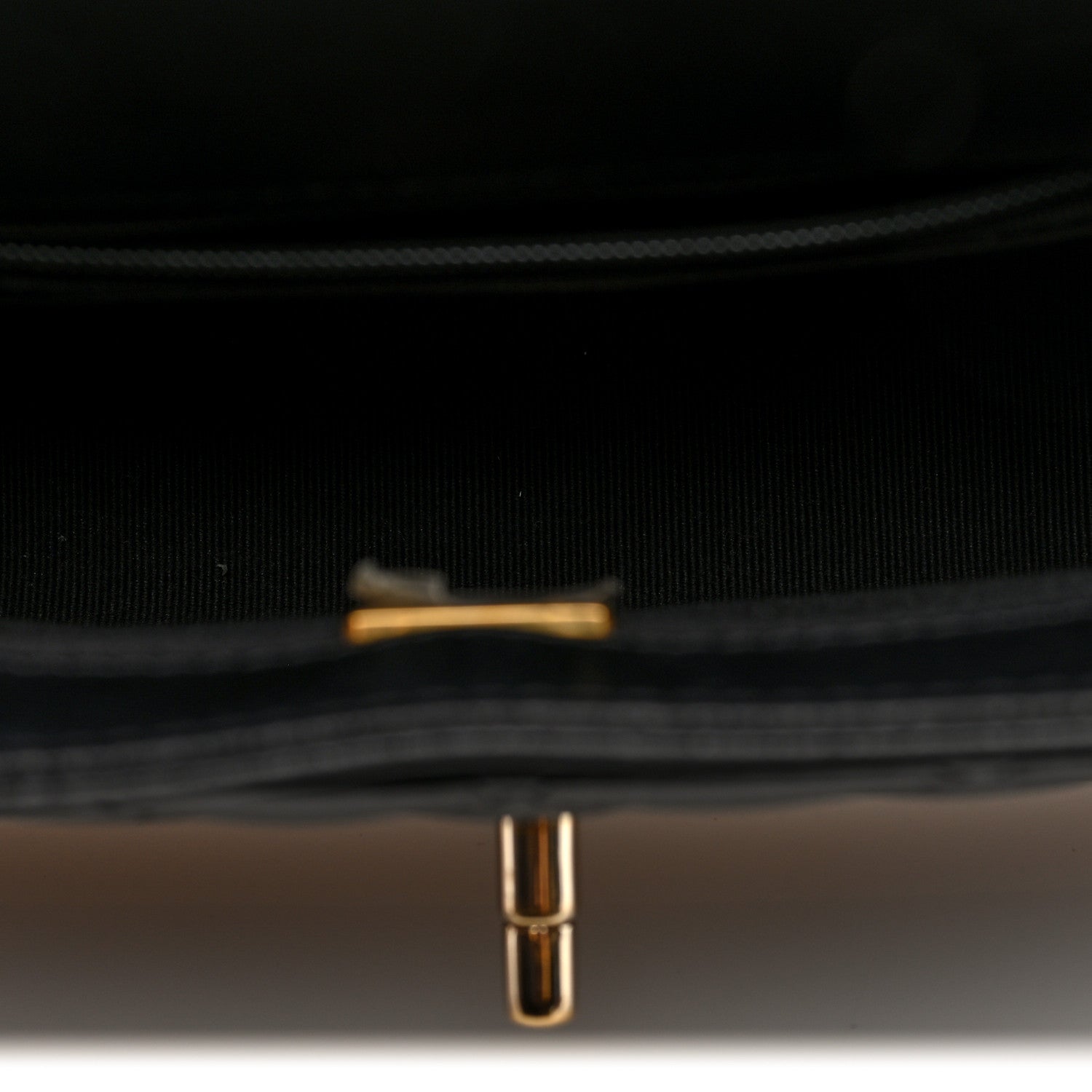 Chanel Shiny Lambskin Quilted Half Mini Flap Black Beige