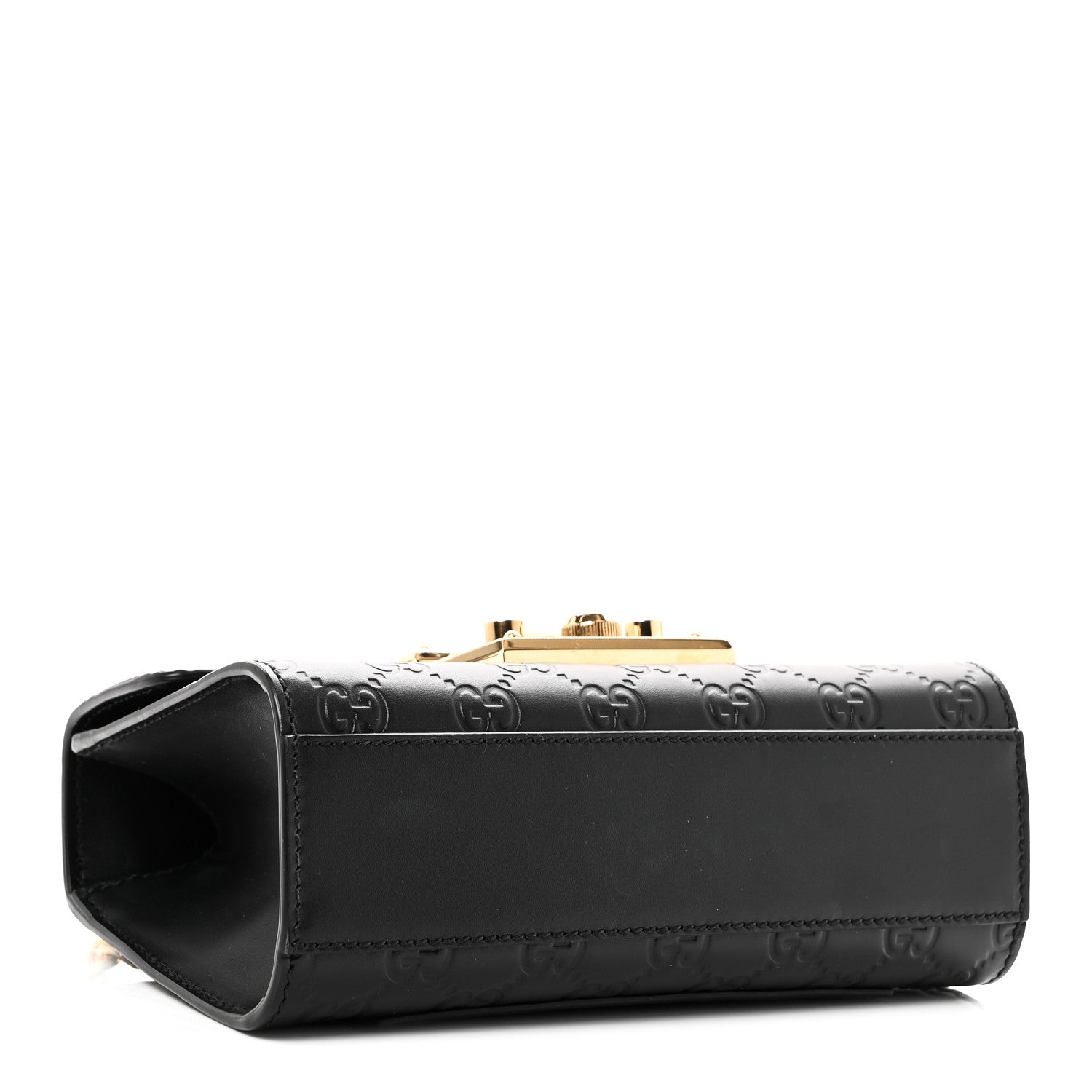 Gucci Guccissima Small Padlock Shoulder Bag Black