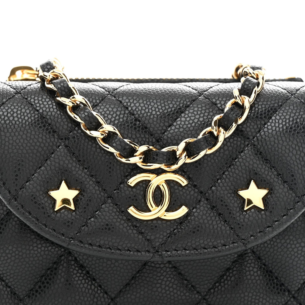 Chanel Caviar Quilted Clutch With Chain Black