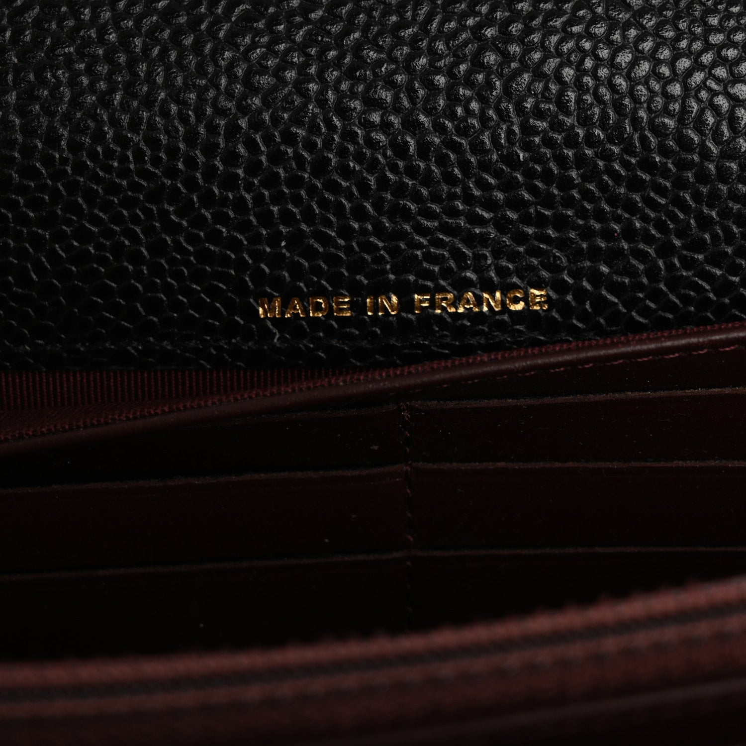 Caviar Quilted Large Gusset Flap Wallet Black