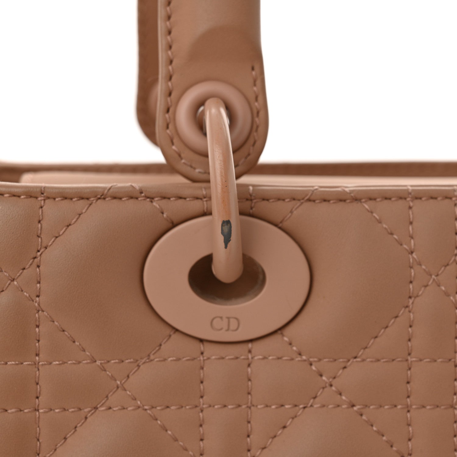 Christian Dior Ultra Matte Calfskin Cannage Medium Lady Dior Beige