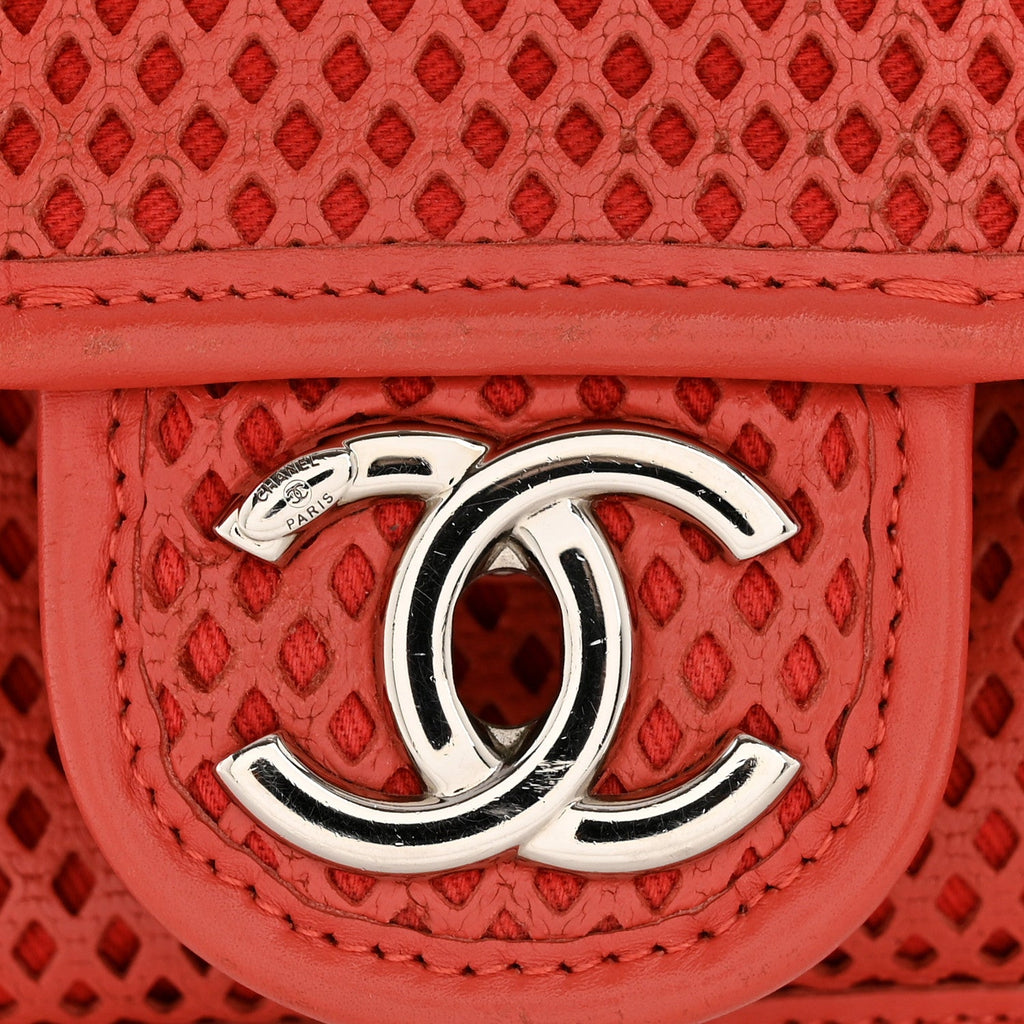 Chanel Perforated Calfskin Large Up In The Air Flap Red