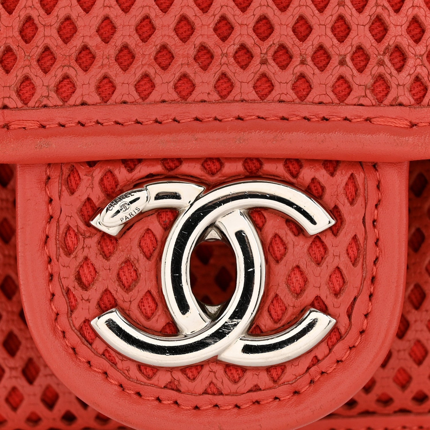 Chanel Perforated Calfskin Large Up In The Air Flap Red