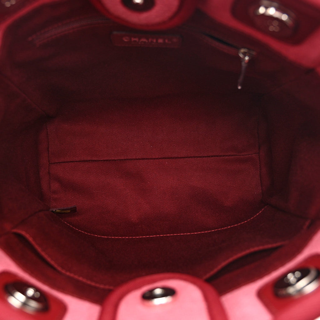 Chanel Canvas Mini Deauville Tote Red