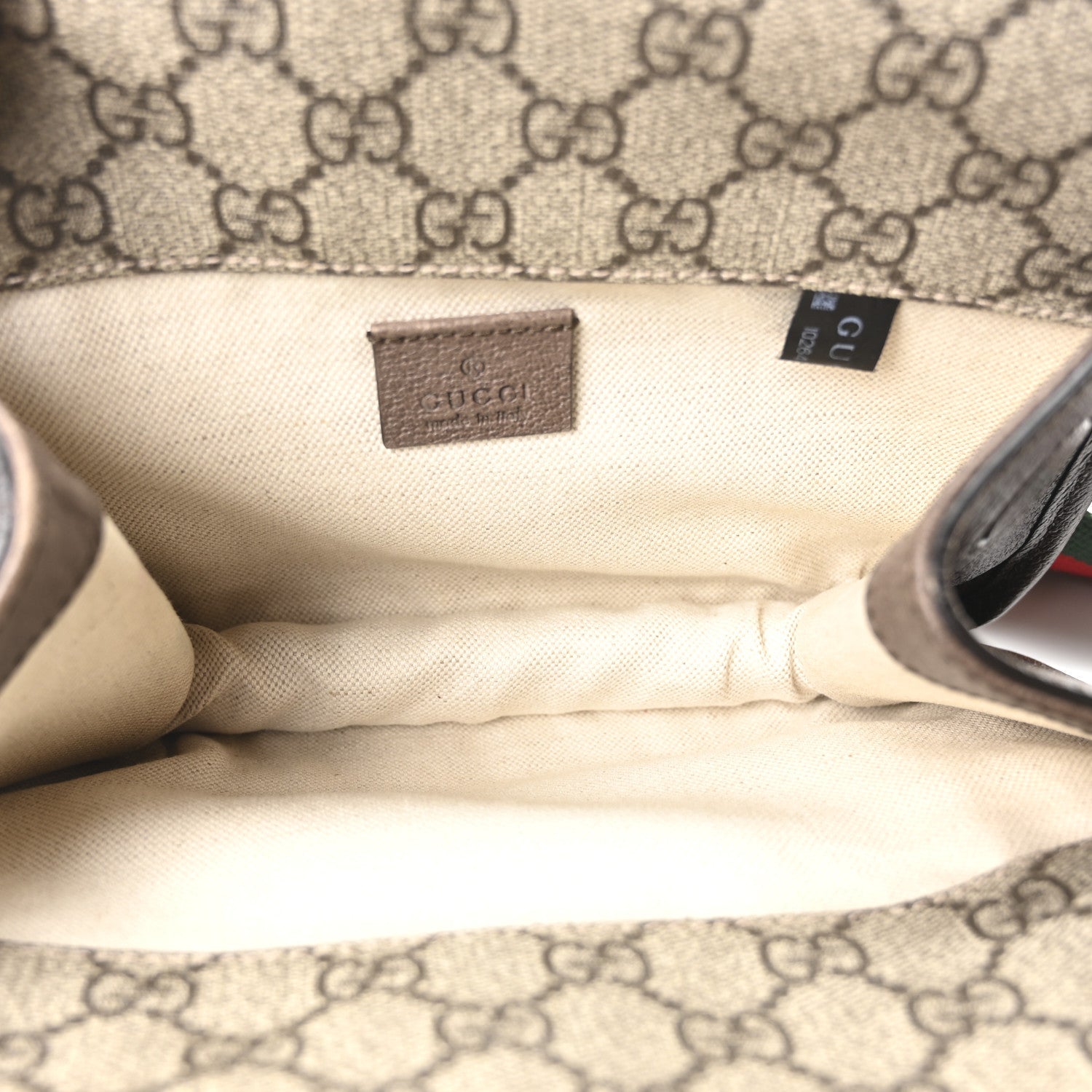 Gucci GG Supreme Monogram Web Small Neo Vintage Double Flap Messenger Bag Beige New Acero