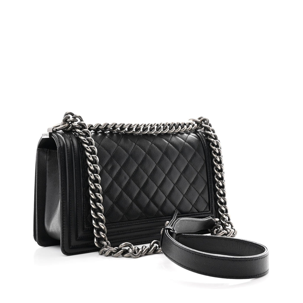 Chanel Caviar Quilted Medium Boy Flap Black