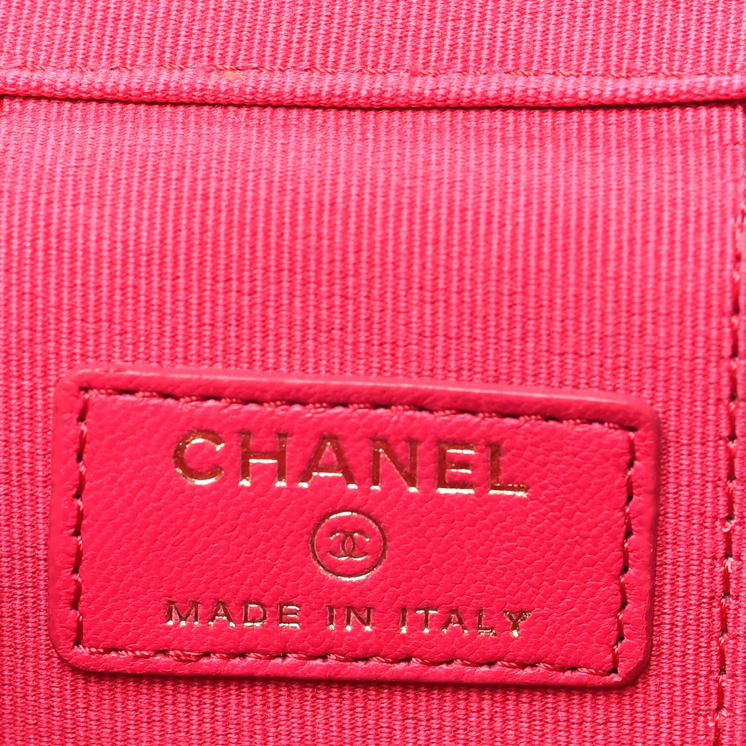 Chanel Lambskin Quilted Mini Top Handle Vanity Case With Chain Dark Pink