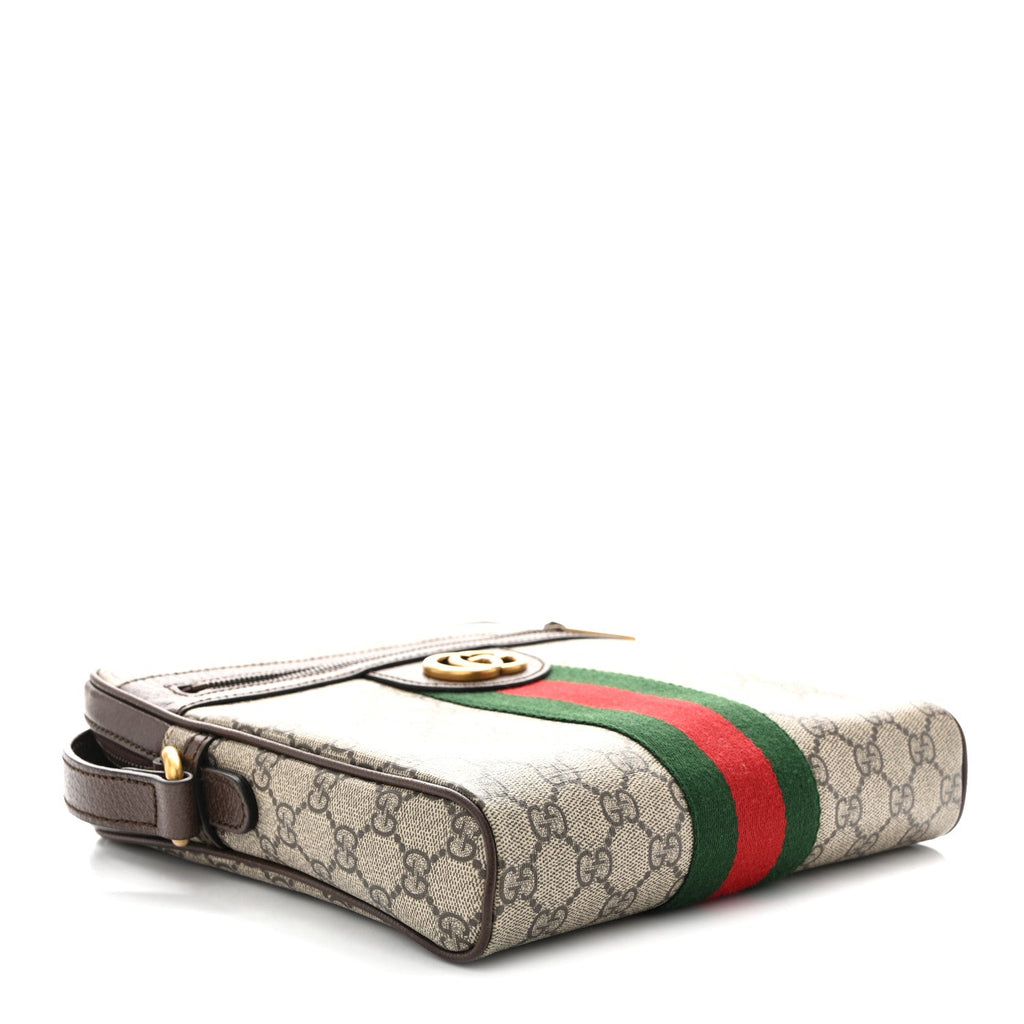 Gucci GG Supreme Monogram Web Small Ophidia Messenger Bag Brown
