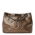 Chanel Metallic Caviar Quilted Large Timeless CC Soft Tote Bronze